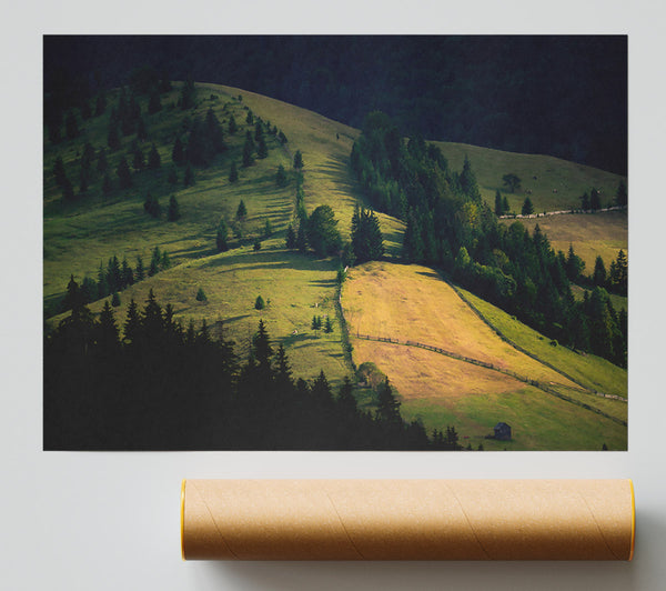 Golden Green Hillsides Poster