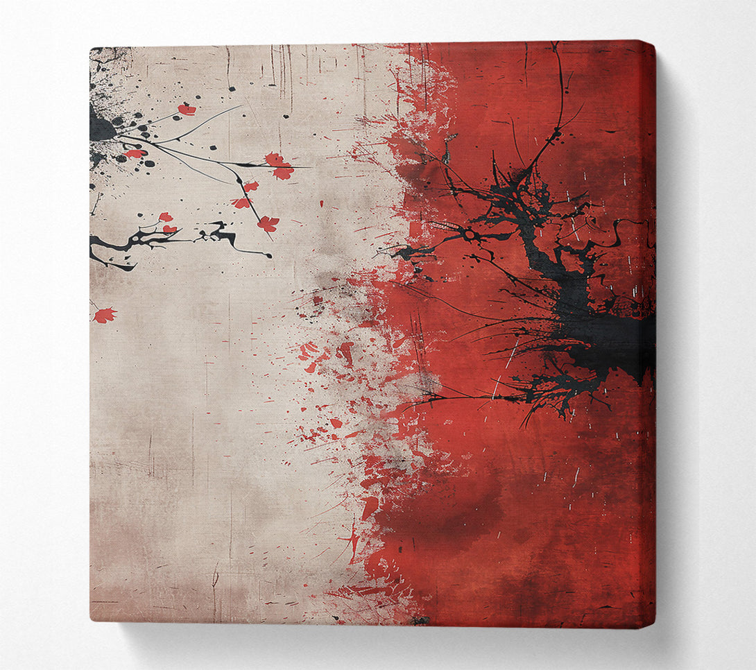  A Canvas Print of Crimson Branching Splatter Canvas Print