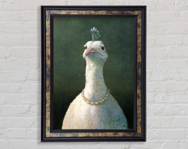 Female Peacock Framed Print