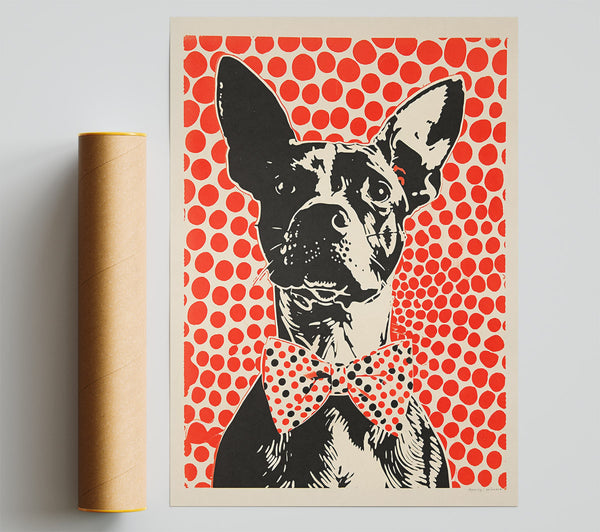 Red Dot Bowtie Dog Print