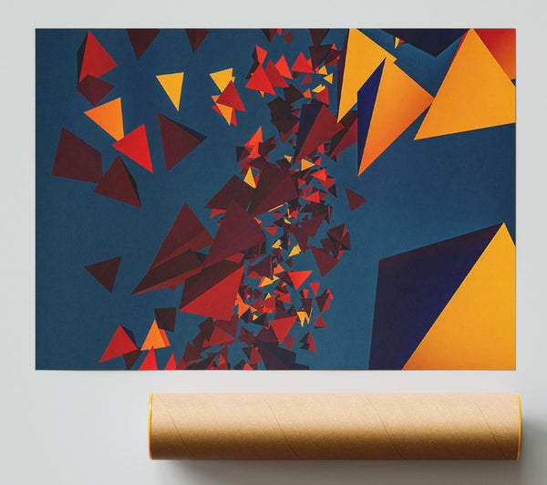 Orange And Red Triangles Print