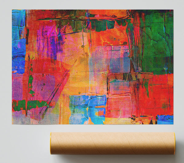 Orange Abstract Painting Poster
