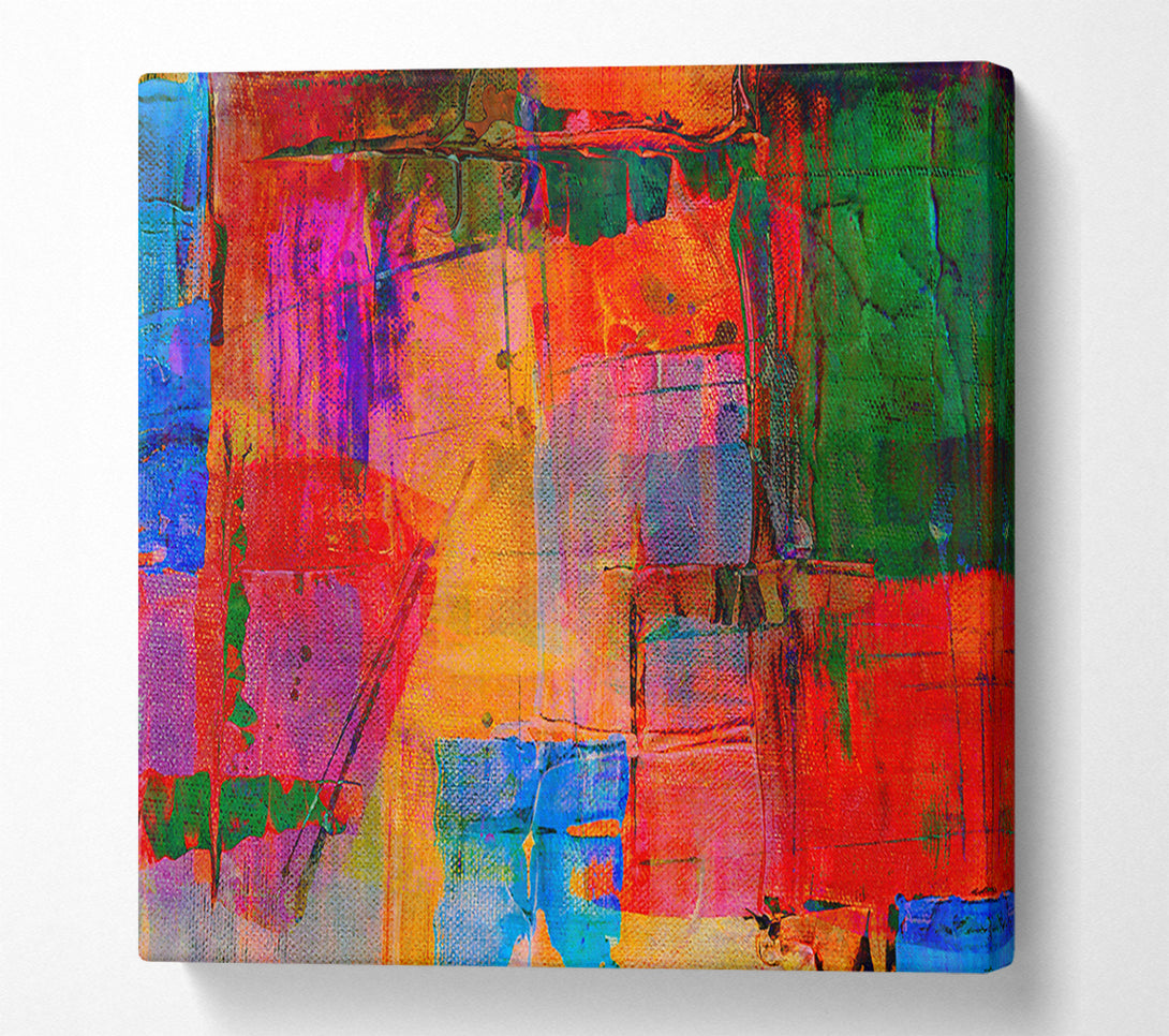  A Canvas Print of Orange Abstract Painting Canvas Art
