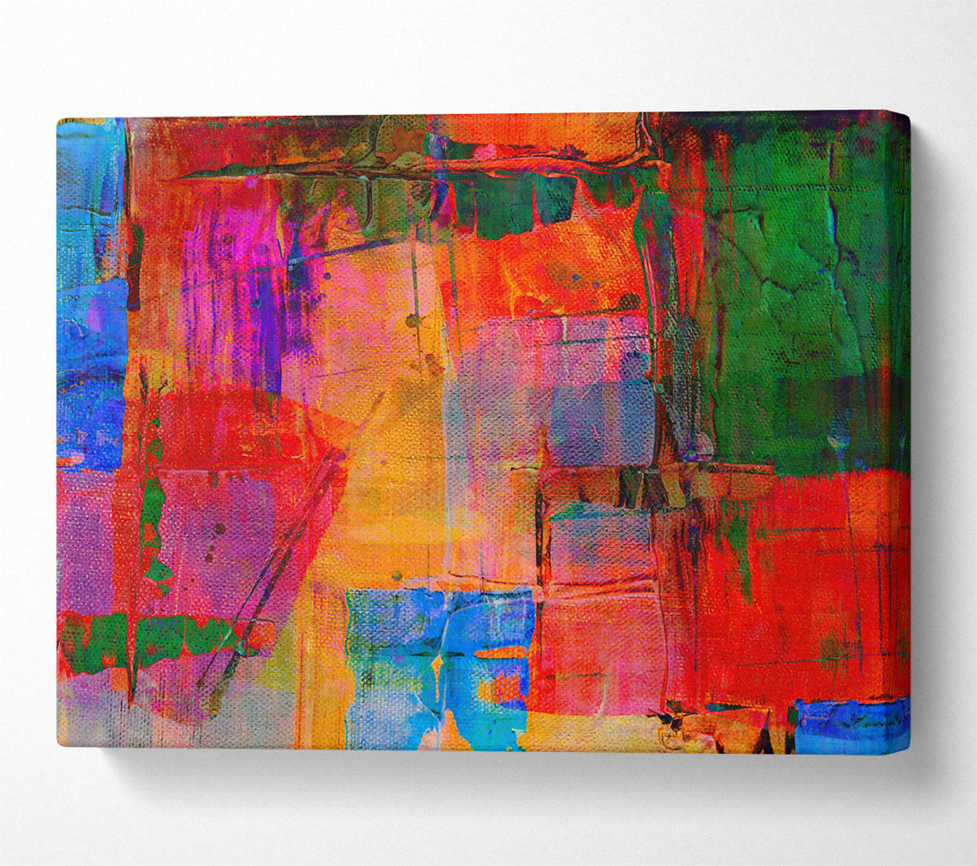  A Canvas Print of Orange Abstract Painting Canvas Art