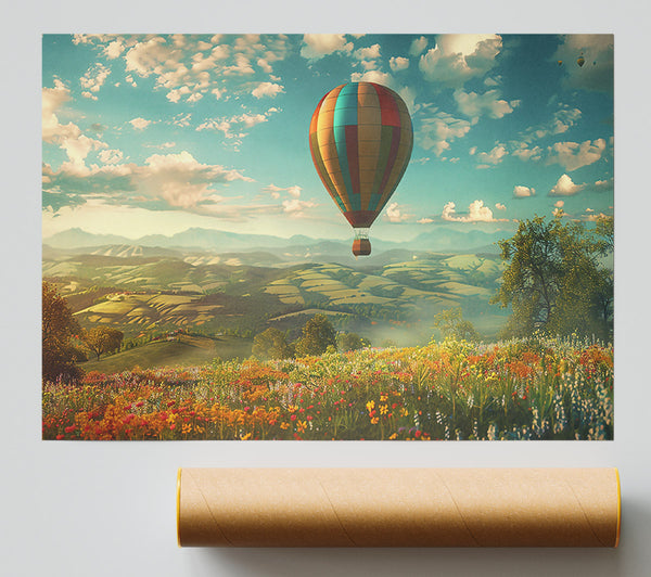 Golden Balloon Flight Giclee Print