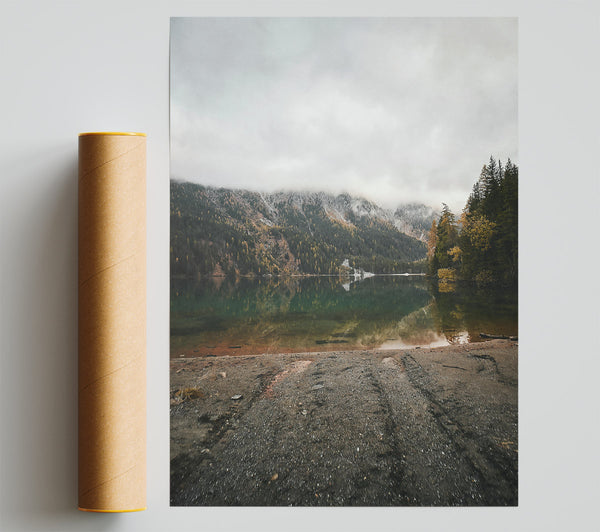 Green Lake Reflections Poster