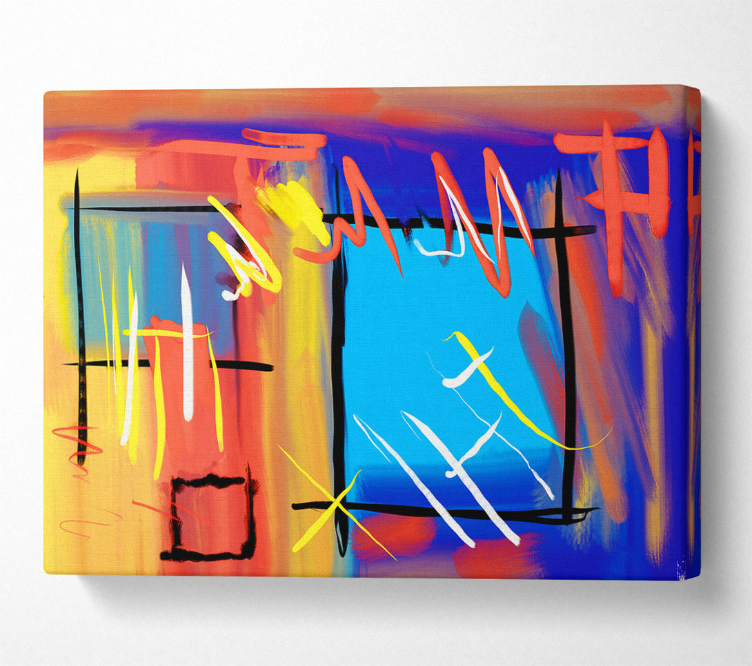  A Canvas Print of Blue Abstract Lines Canvas Art