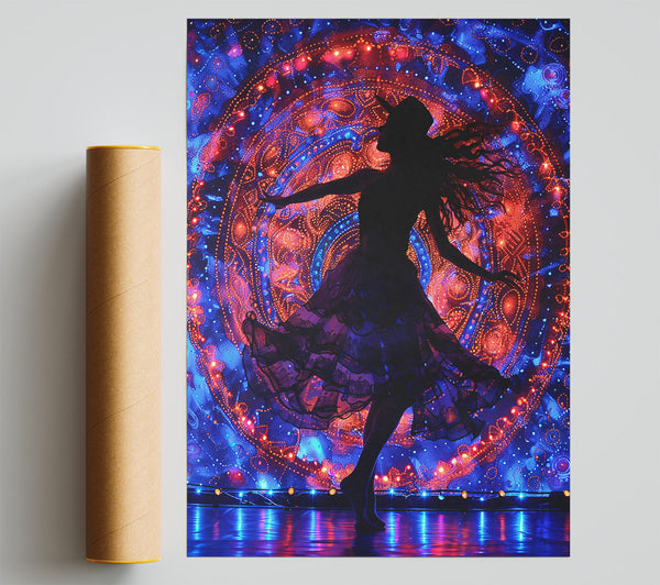 Red Dancing Silhouette Giclee Print