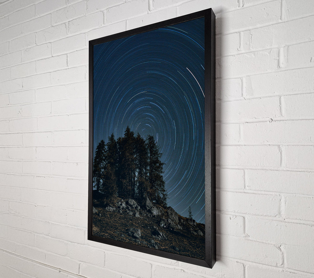  A Canvas Print of Midnight Blue Star Trails Canvas Print