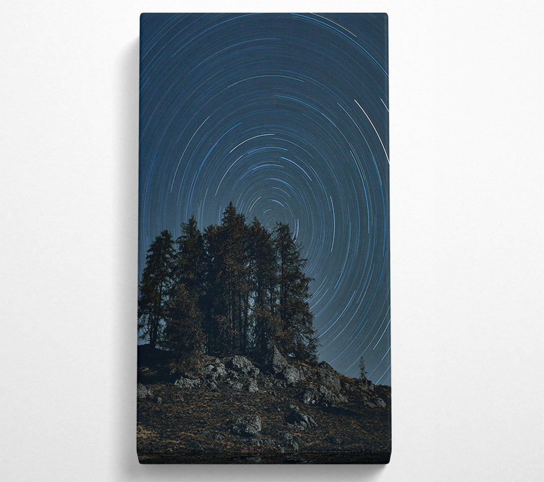  A Canvas Print of Midnight Blue Star Trails Canvas Print