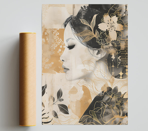 Golden Floral Dream Poster