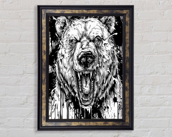 Fierce Bear Ink Framed Print
