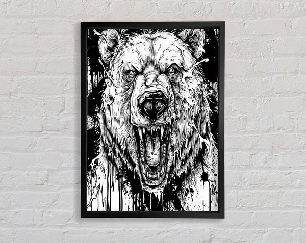 Fierce Bear Ink Framed Print