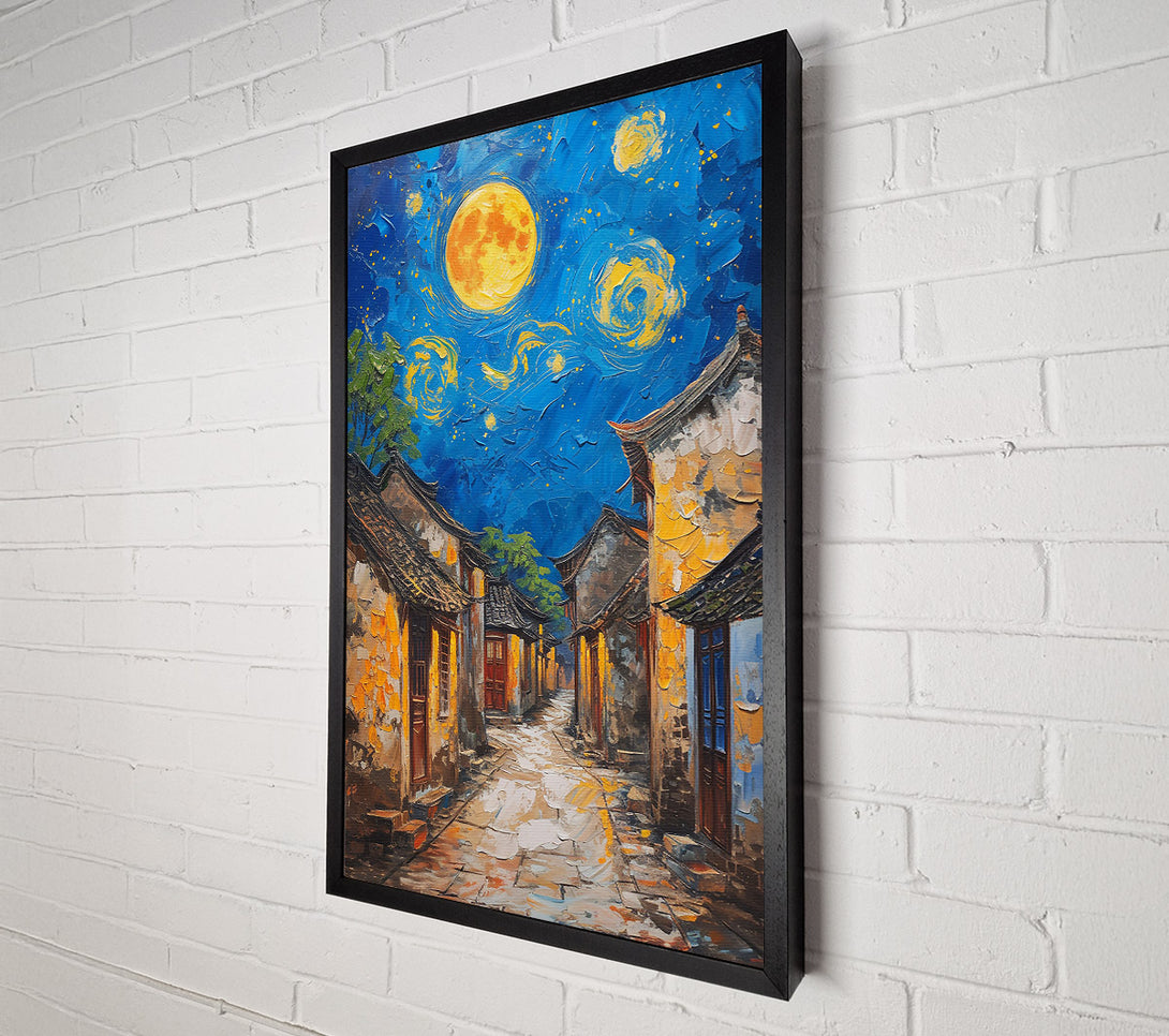  A Canvas Print of Blue Moon Alleyway Canvas Print