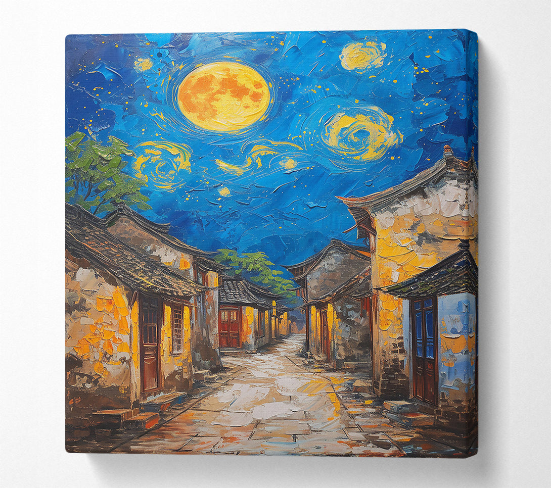  A Canvas Print of Blue Moon Alleyway Canvas Print