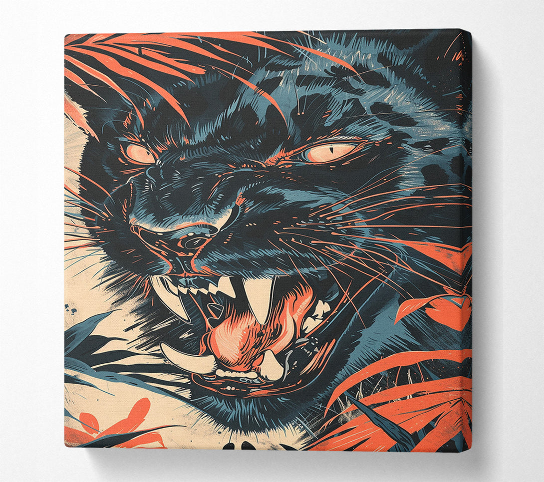 A Canvas Print of Fierce Jaguar Canvas Wall Art