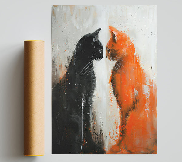 Orange Cat Encounter Print