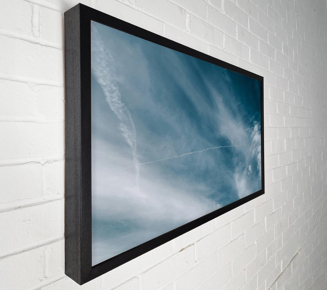  A Canvas Print of Teal Sky Trails Canvas Print