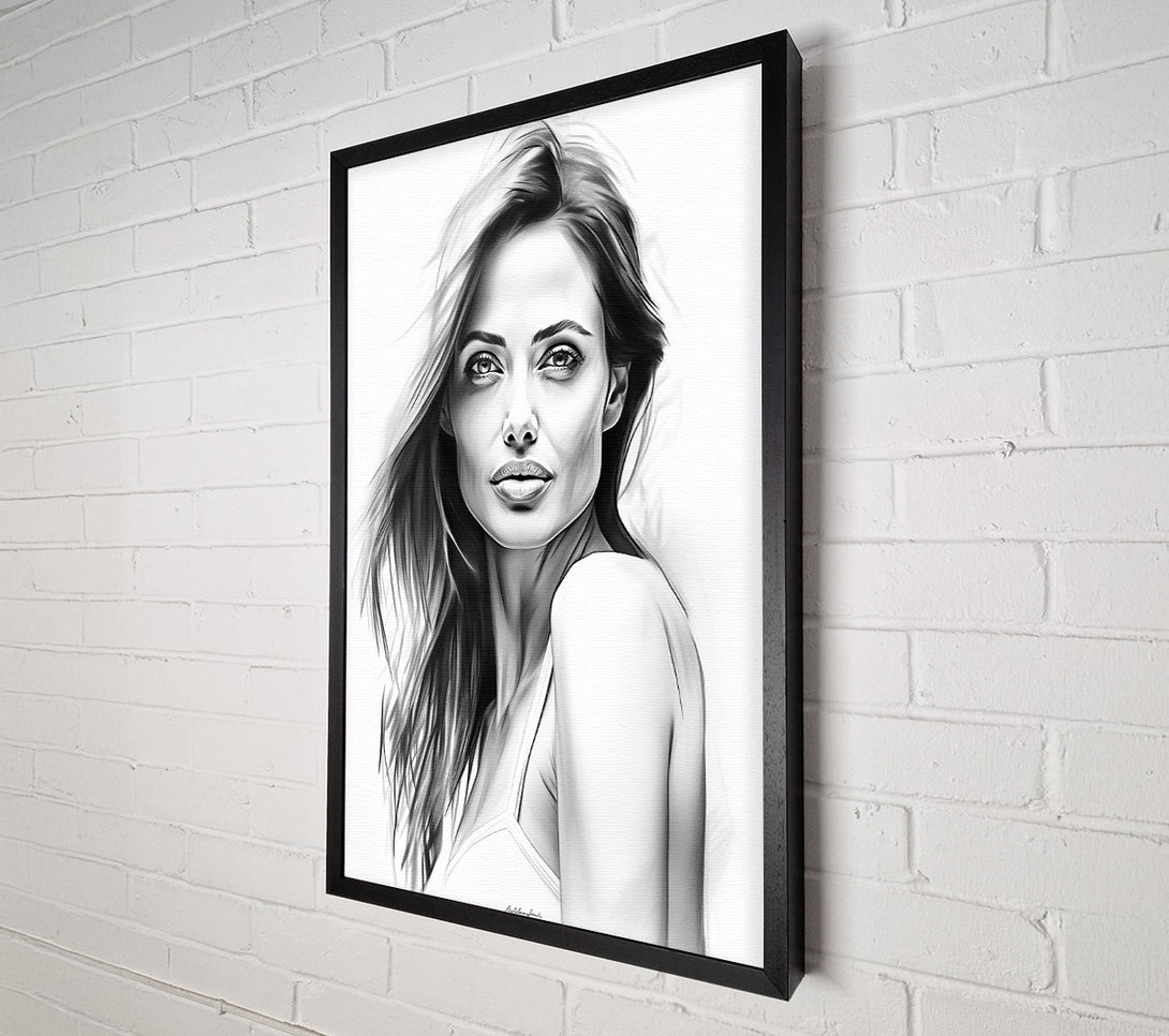  A Canvas Print of Gray Portrait Of A Woman Canvas Wall Art