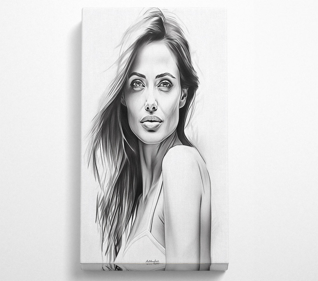  A Canvas Print of Gray Portrait Of A Woman Canvas Wall Art