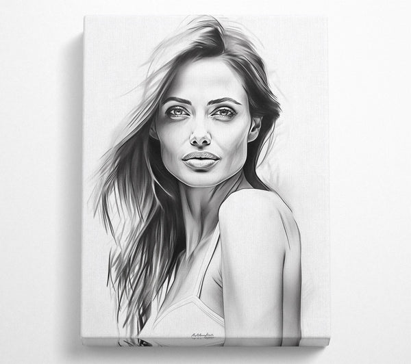  A Canvas Print of Gray Portrait Of A Woman Canvas Wall Art