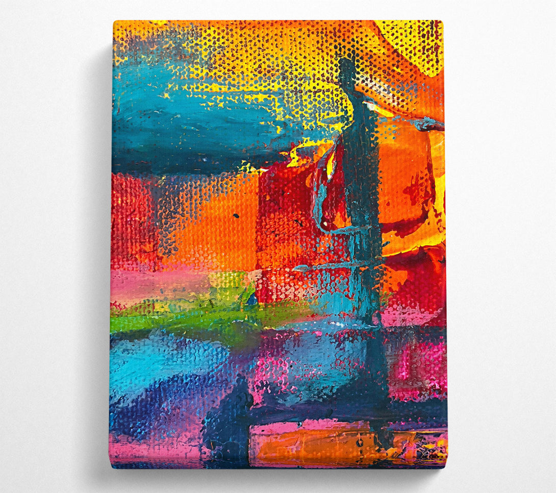  A Canvas Print of Orange Abstract Strokes Canvas Wall Art