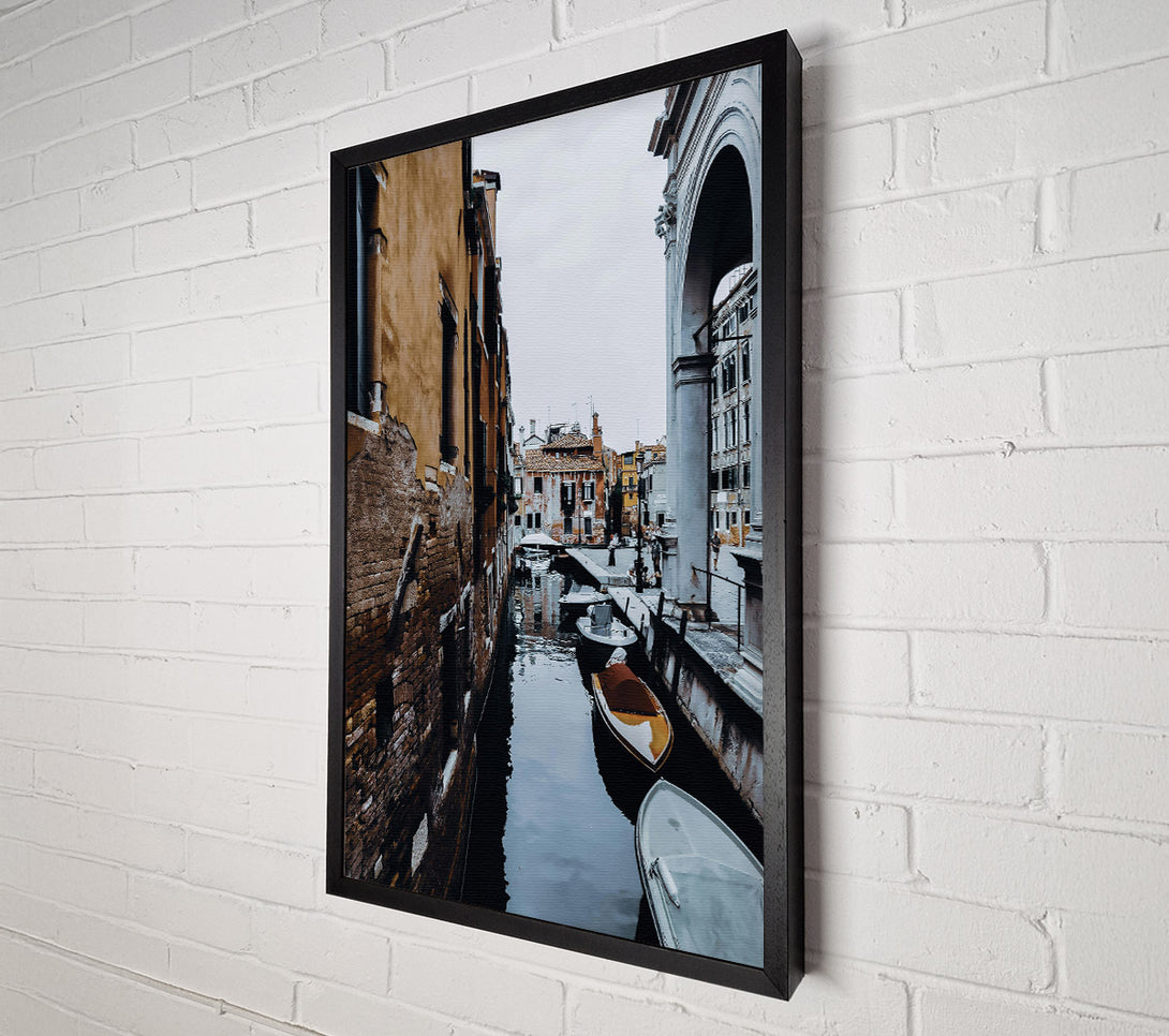  A Canvas Print of Golden Canal Reflections Canvas Wall Art