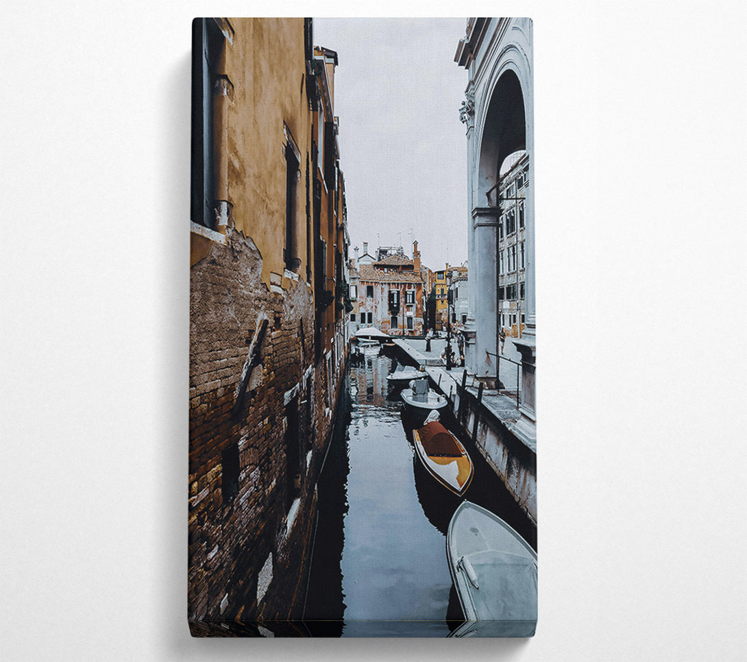  A Canvas Print of Golden Canal Reflections Canvas Wall Art