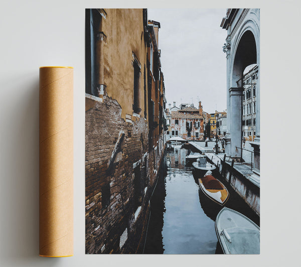 Golden Canal Reflections Print
