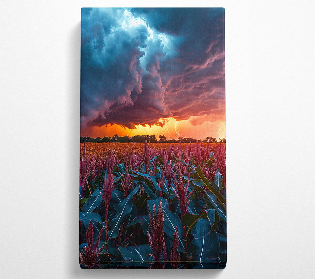  A Canvas Print of Crimson Storm Field Canvas Print