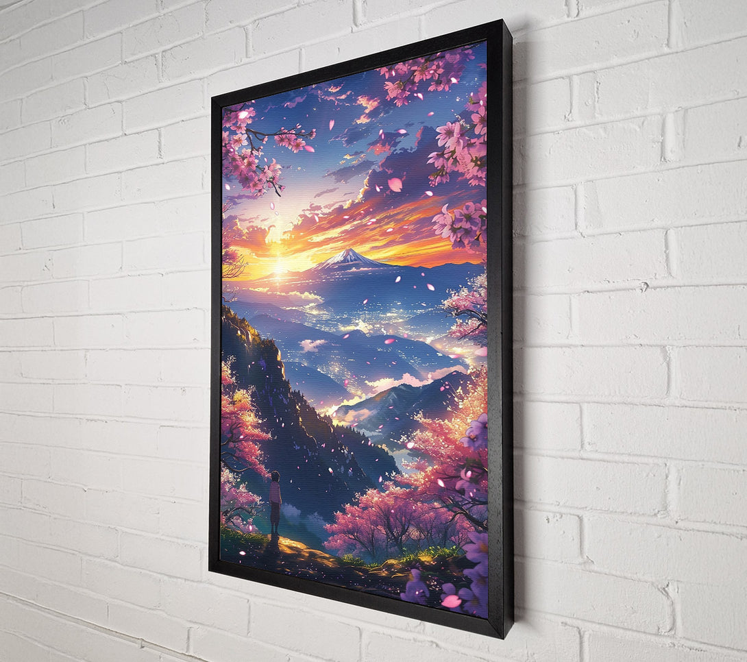  A Canvas Print of Pink Sunset Mountain View Canvas Wall Art