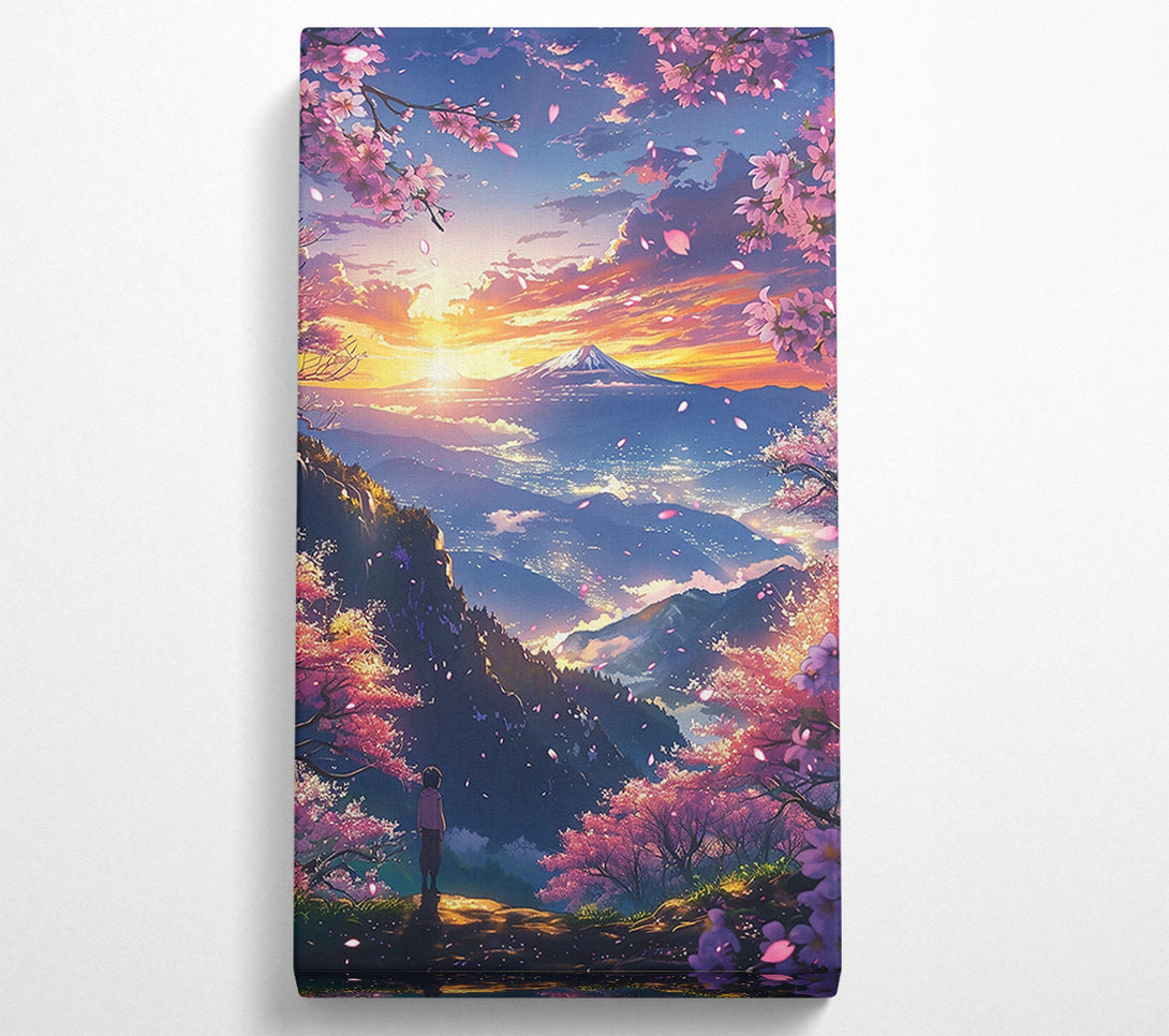  A Canvas Print of Pink Sunset Mountain View Canvas Wall Art