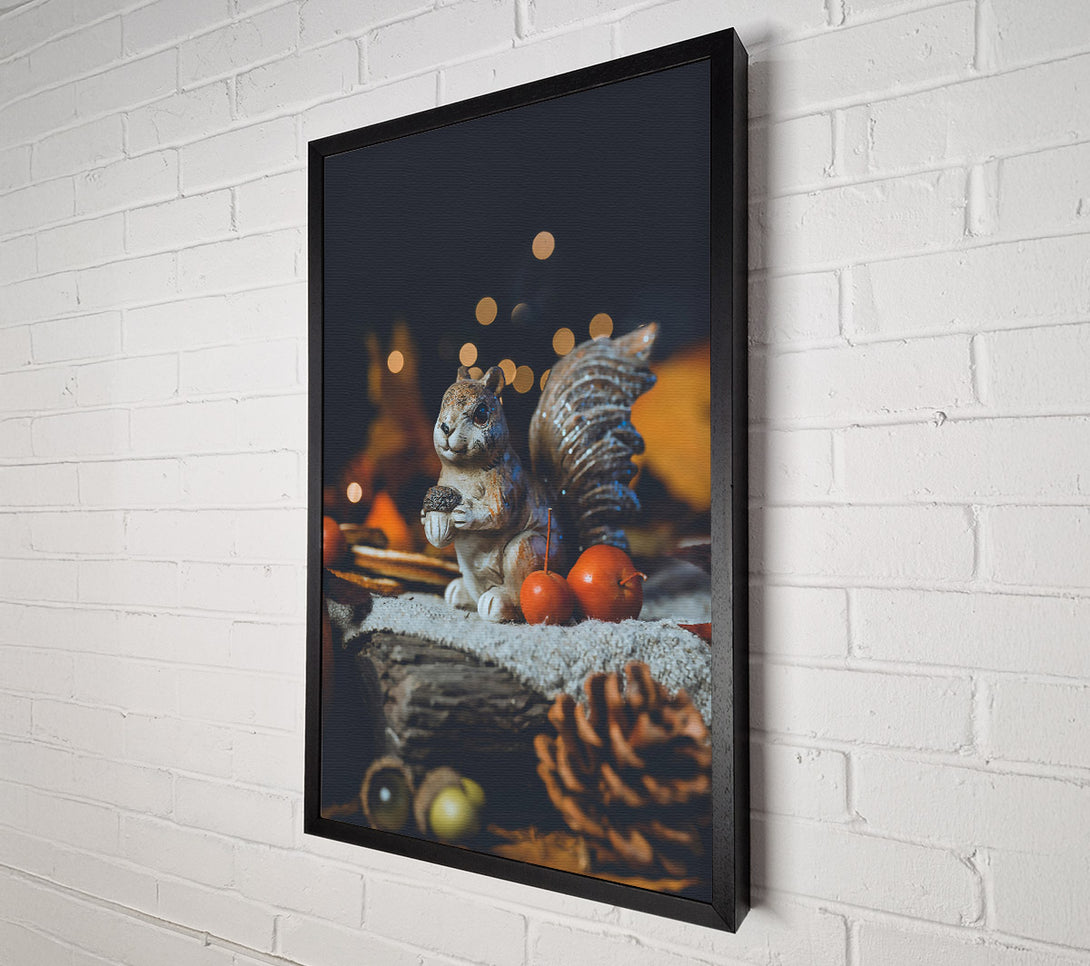  A Canvas Print of Golden Squirrel With Berries Canvas Wall Art