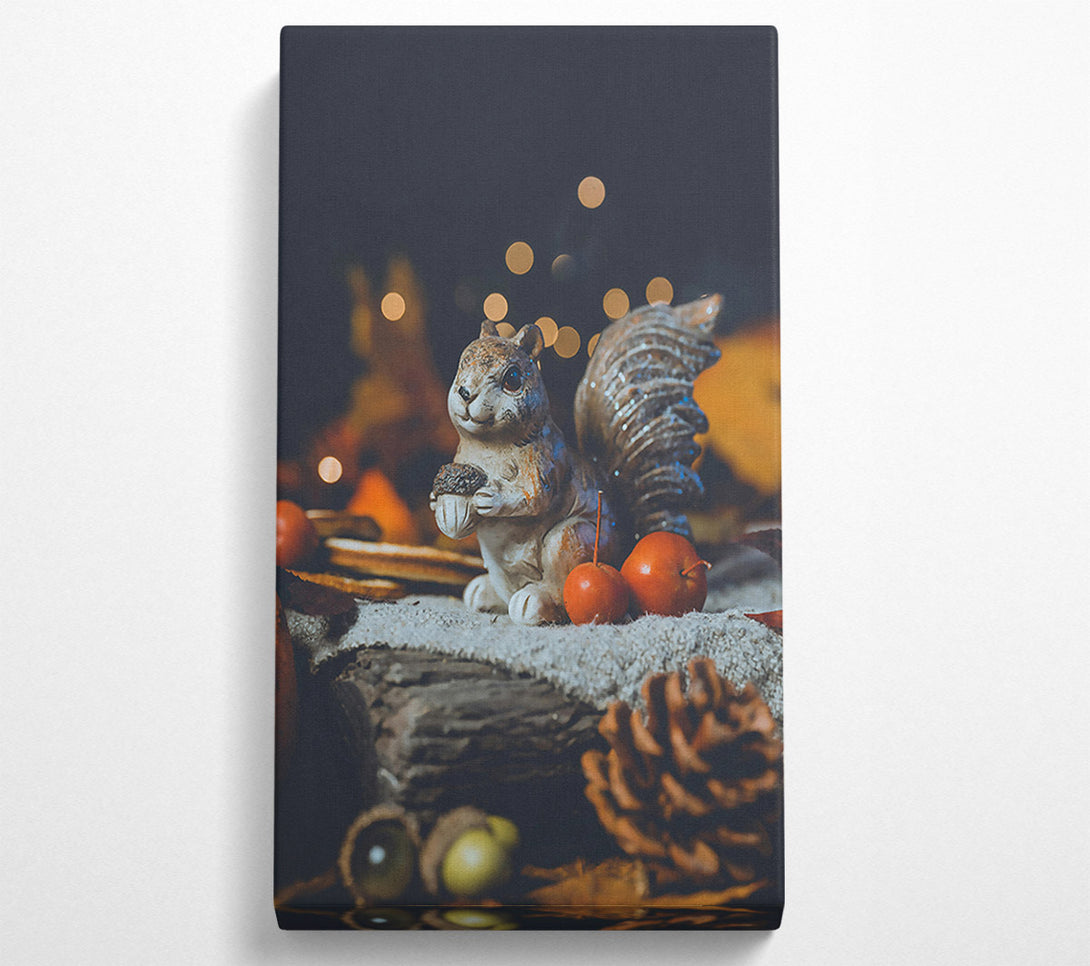  A Canvas Print of Golden Squirrel With Berries Canvas Wall Art