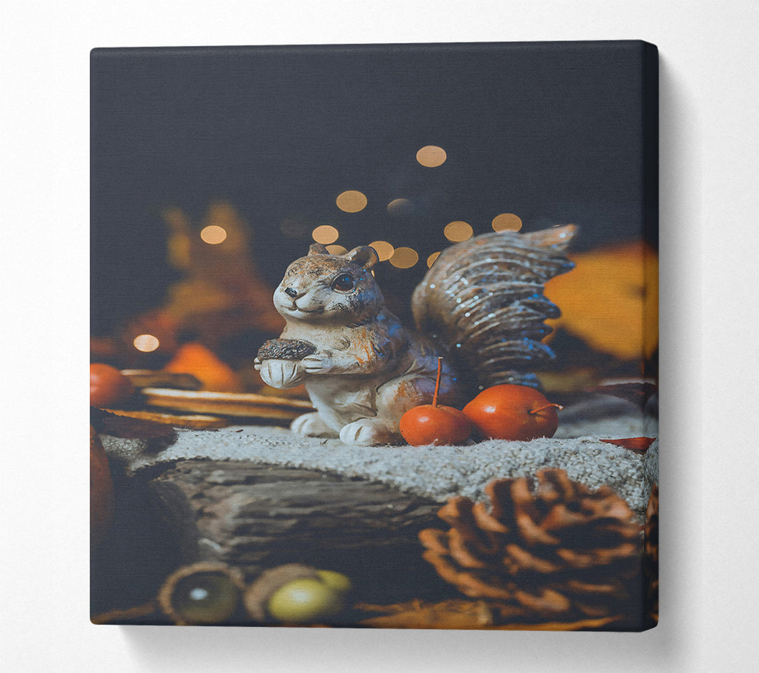  A Canvas Print of Golden Squirrel With Berries Canvas Wall Art