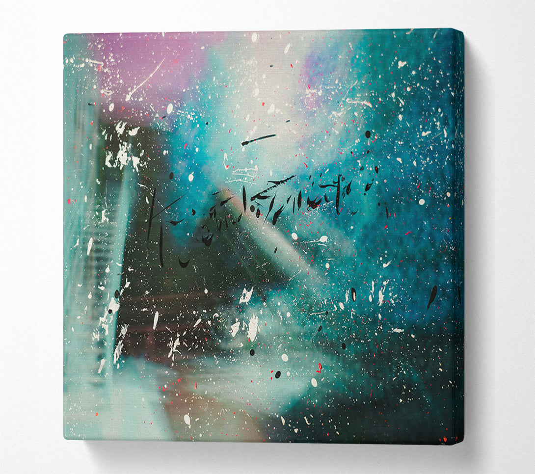  A Canvas Print of Teal Spattering Dreams Canvas Print