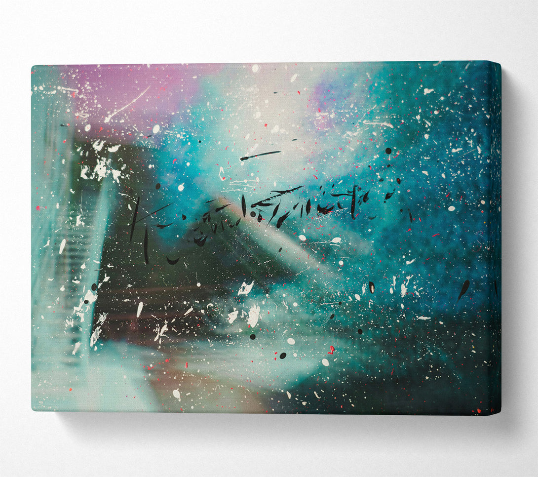  A Canvas Print of Teal Spattering Dreams Canvas Print