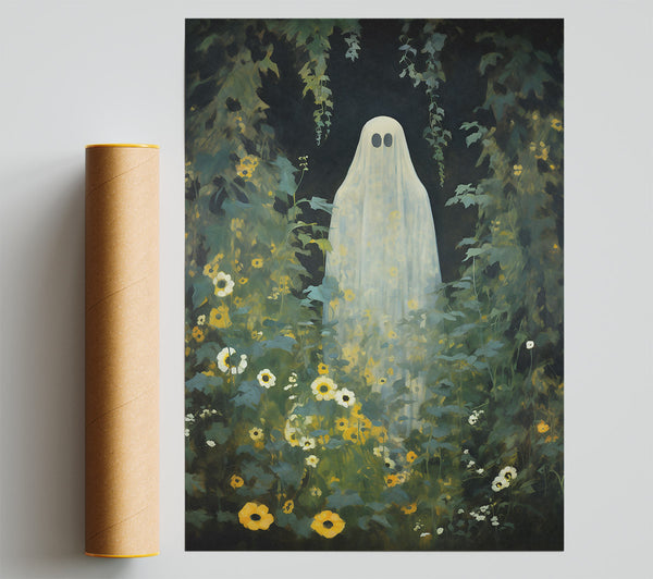 White Ghost In Yellow Bloom Print