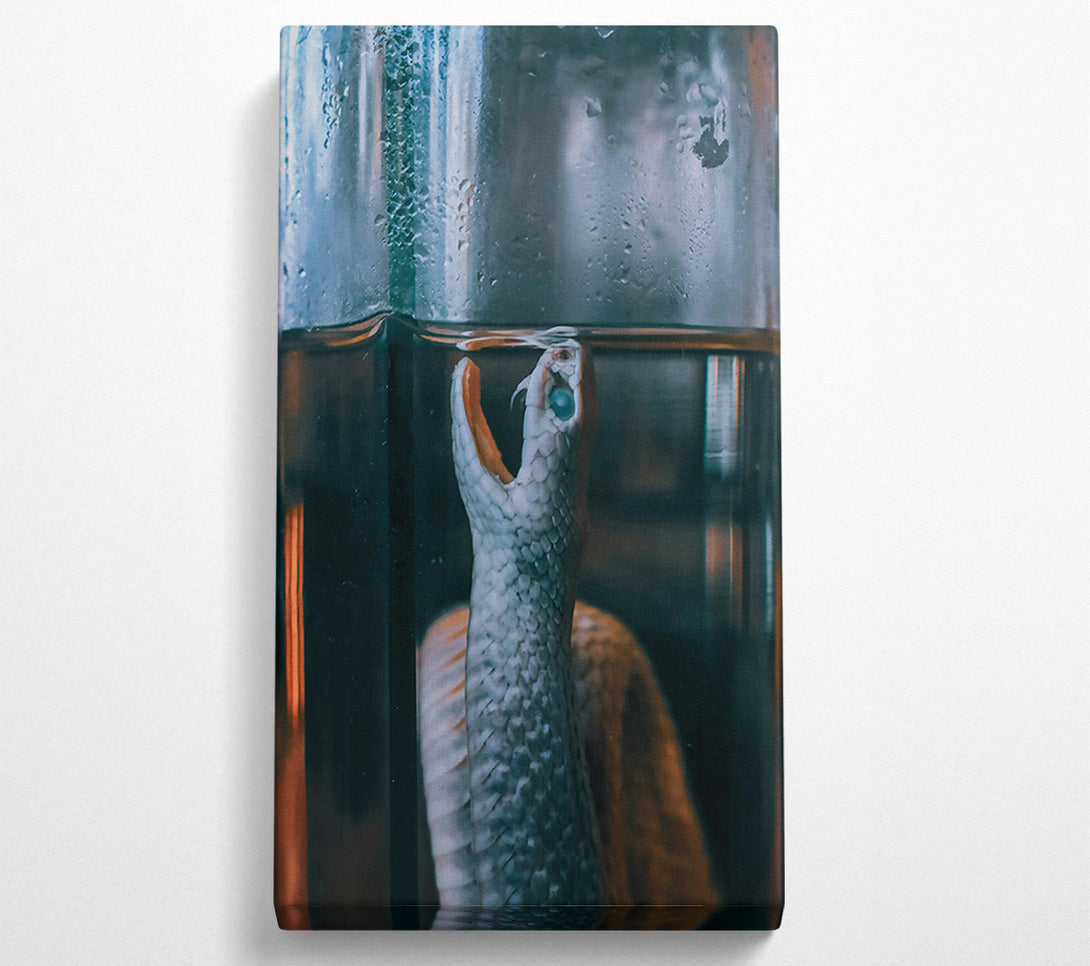  A Canvas Print of Blue Serpent In Glass Canvas Wall Art