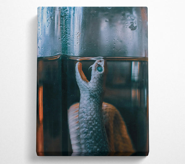  A Canvas Print of Blue Serpent In Glass Canvas Wall Art