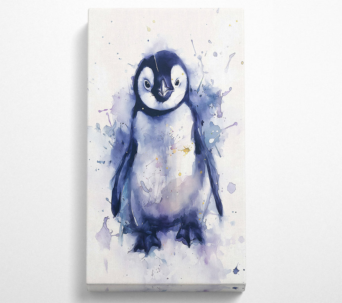  A Canvas Print of Indigo Penguin Splash Canvas Wall Art
