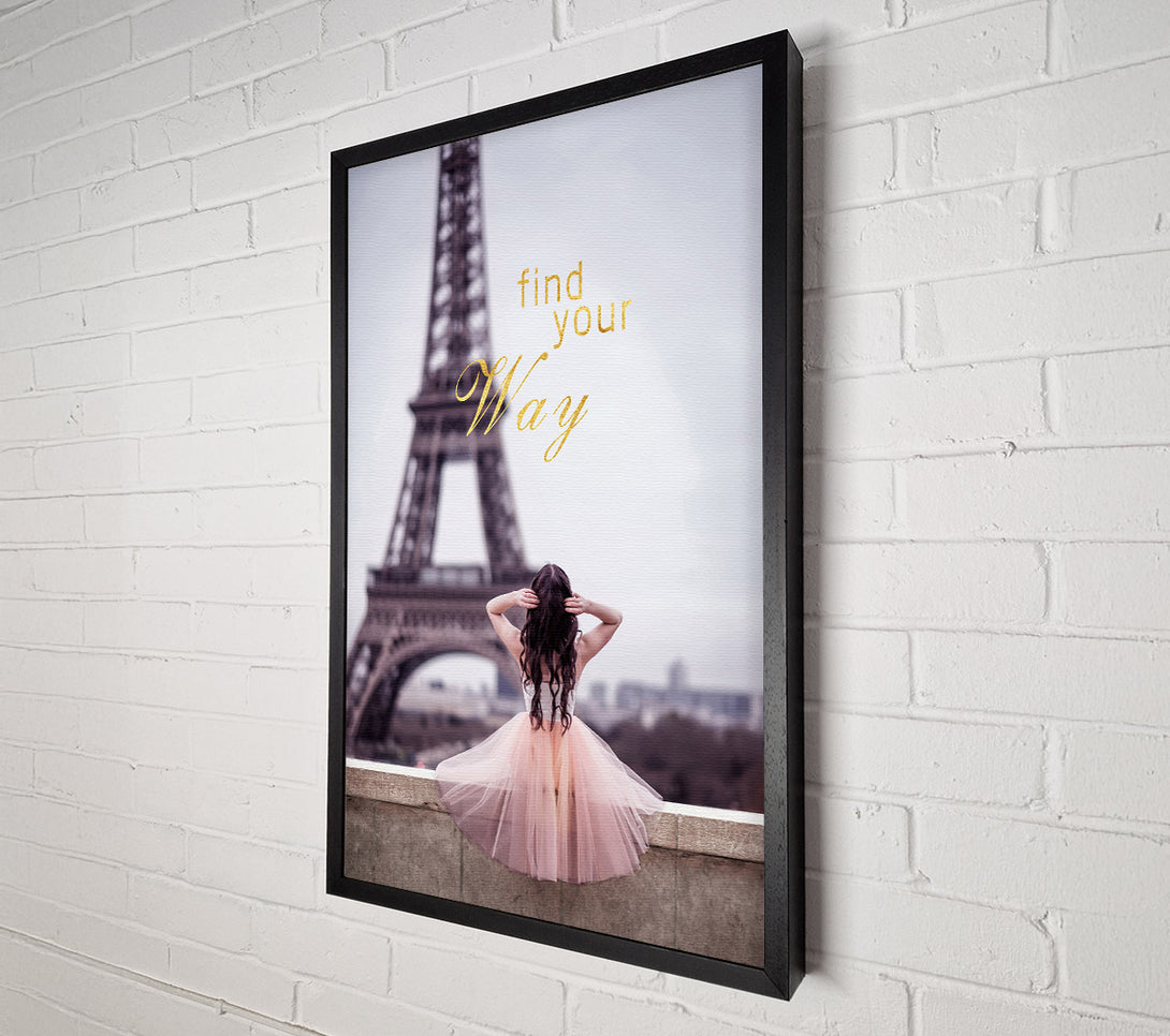  A Canvas Print of Find Your Way Ballerina  Eiffel Tower Canvas Print