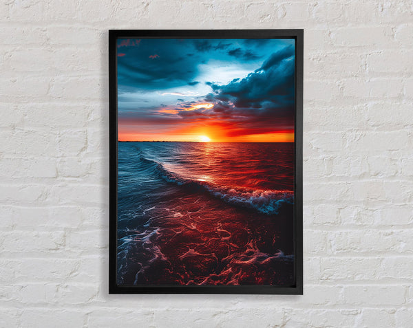 Fire Sunset Horizon Framed Print
