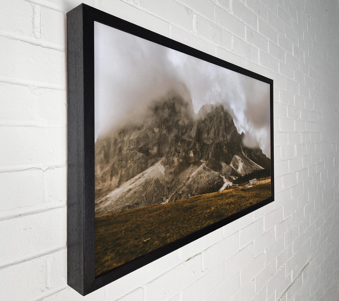  A Canvas Print of Gray Clouds Over Mountains Canvas Art