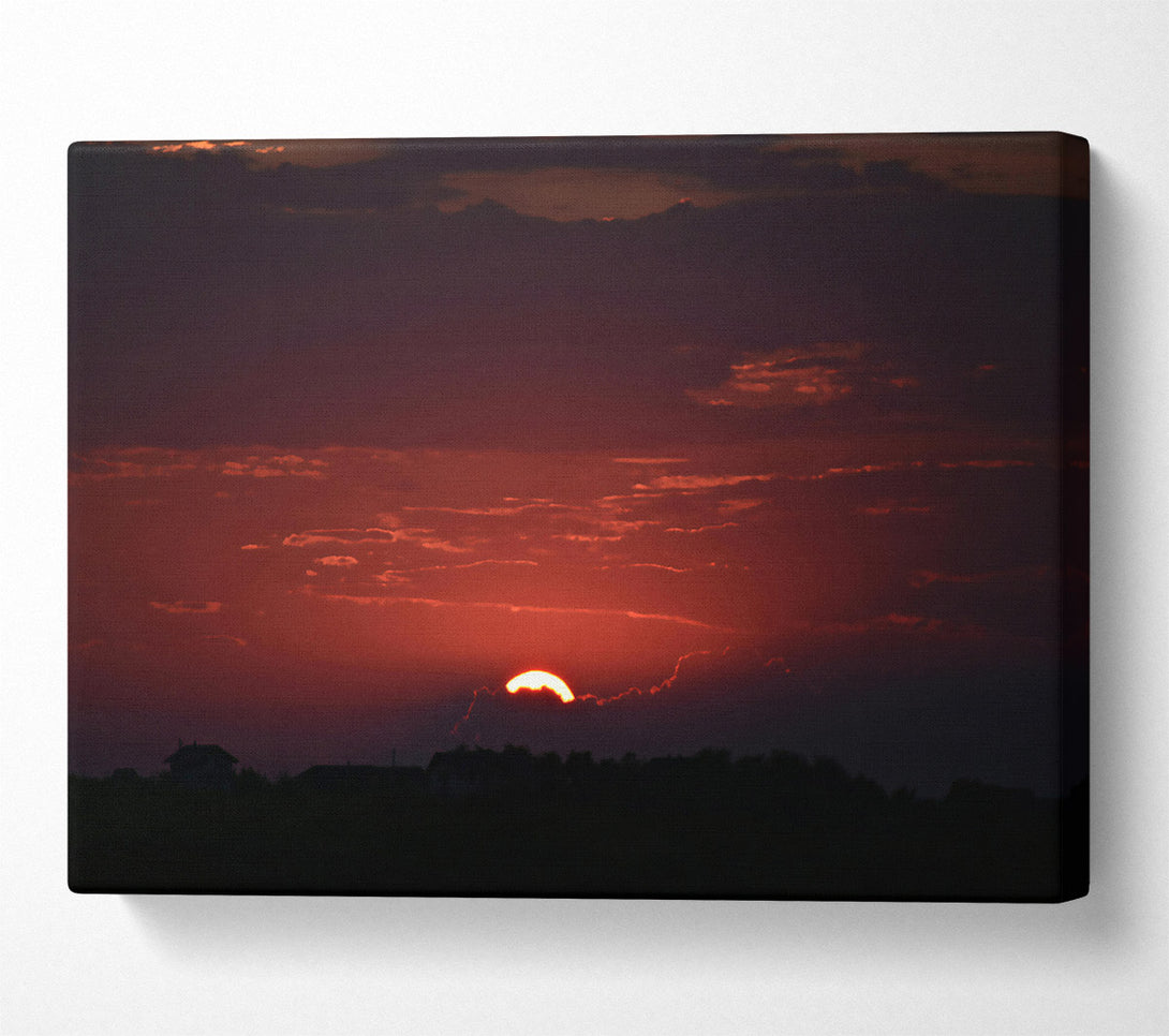  A Canvas Print of Crimson Sunset Glow Canvas Print