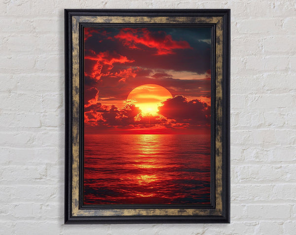 Fire Sunset Framed Print