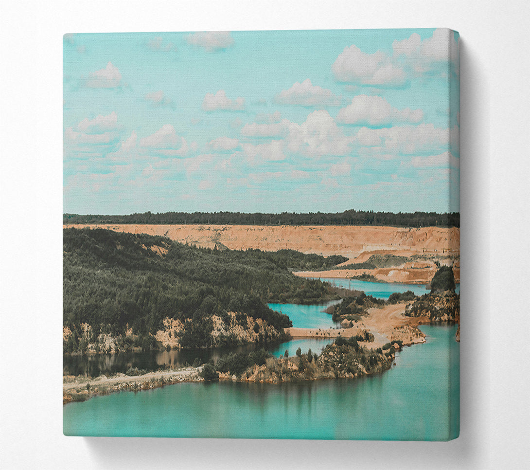 A Canvas Print of Turquoise Quarry Lake Canvas Print
