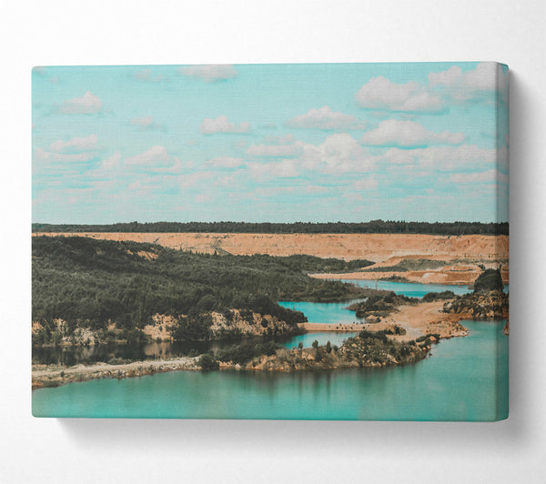  A Canvas Print of Turquoise Quarry Lake Canvas Print