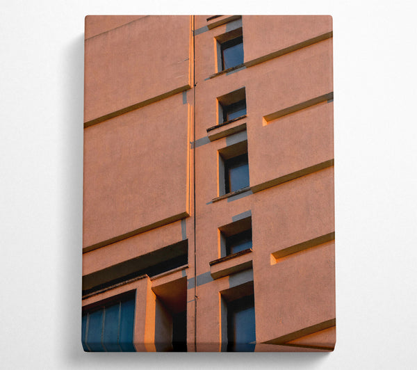  A Canvas Print of Peach Building Shadows Canvas Wall Art