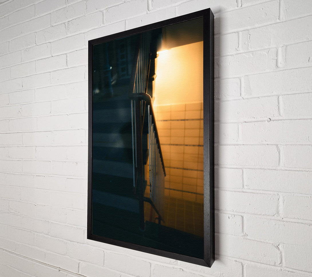  A Canvas Print of Golden Stairwell Light Canvas Wall Art